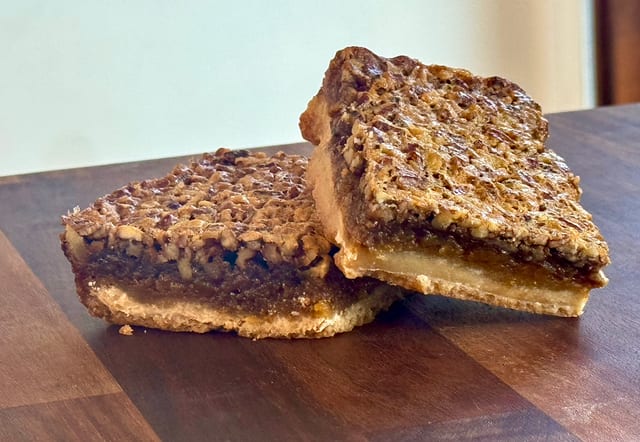 Vanilla Bourbon Pecan Pie Square.